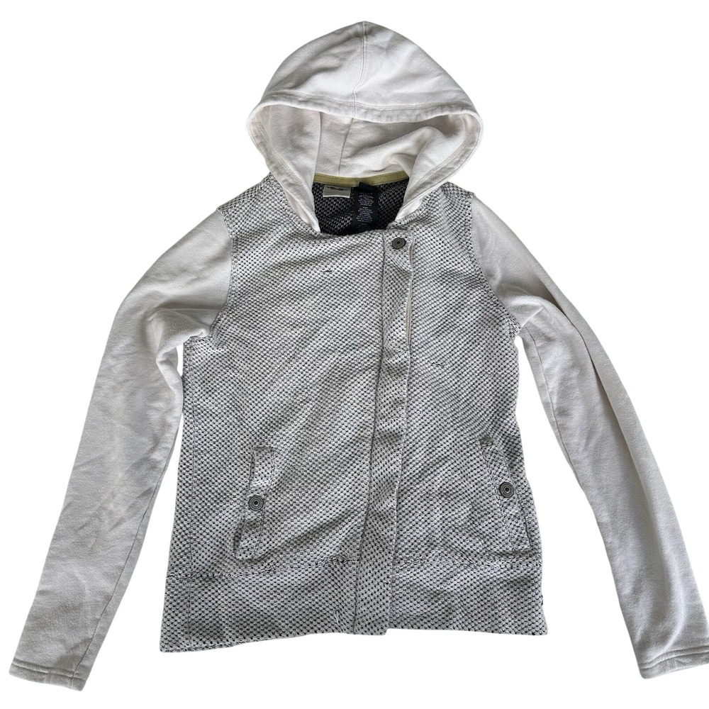 Harley-Davidson Large Layered Look Cream‎ Color Hoodie Jacket Sweater Snap Front
